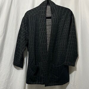 Nike Black Quilted Open Front Yoga Training Jacket